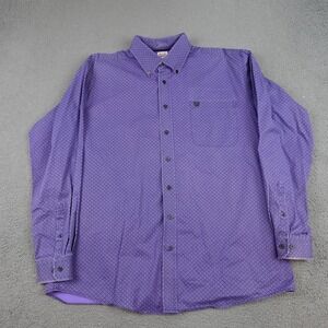 Cinch Shirt Mens Large Purple Geometric Button Down Long Sleeve Western Cowboy
